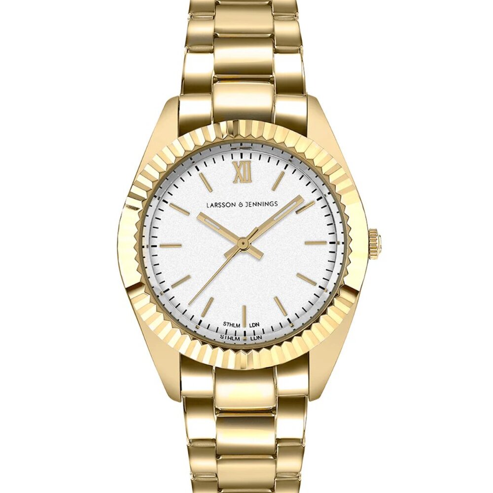 Larsson & Jennings Jade Gold White 36MM Watch